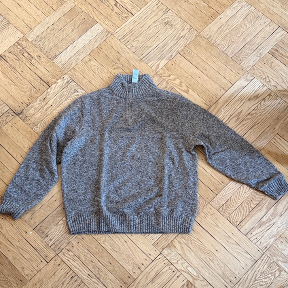 J. Crew Rugged merino wool blend marled half zip sweater